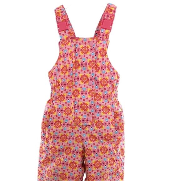Hanna Andersson pink floral snowpants w/ bib 18-24 months - Picture 3 of 7